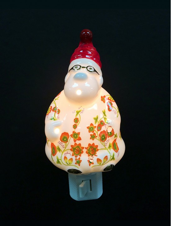 Porcelain Santa Claus Night Light with Gift Box